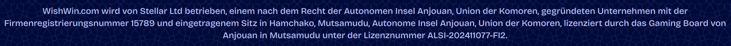 WishWin Sicherheit und Lizenzen